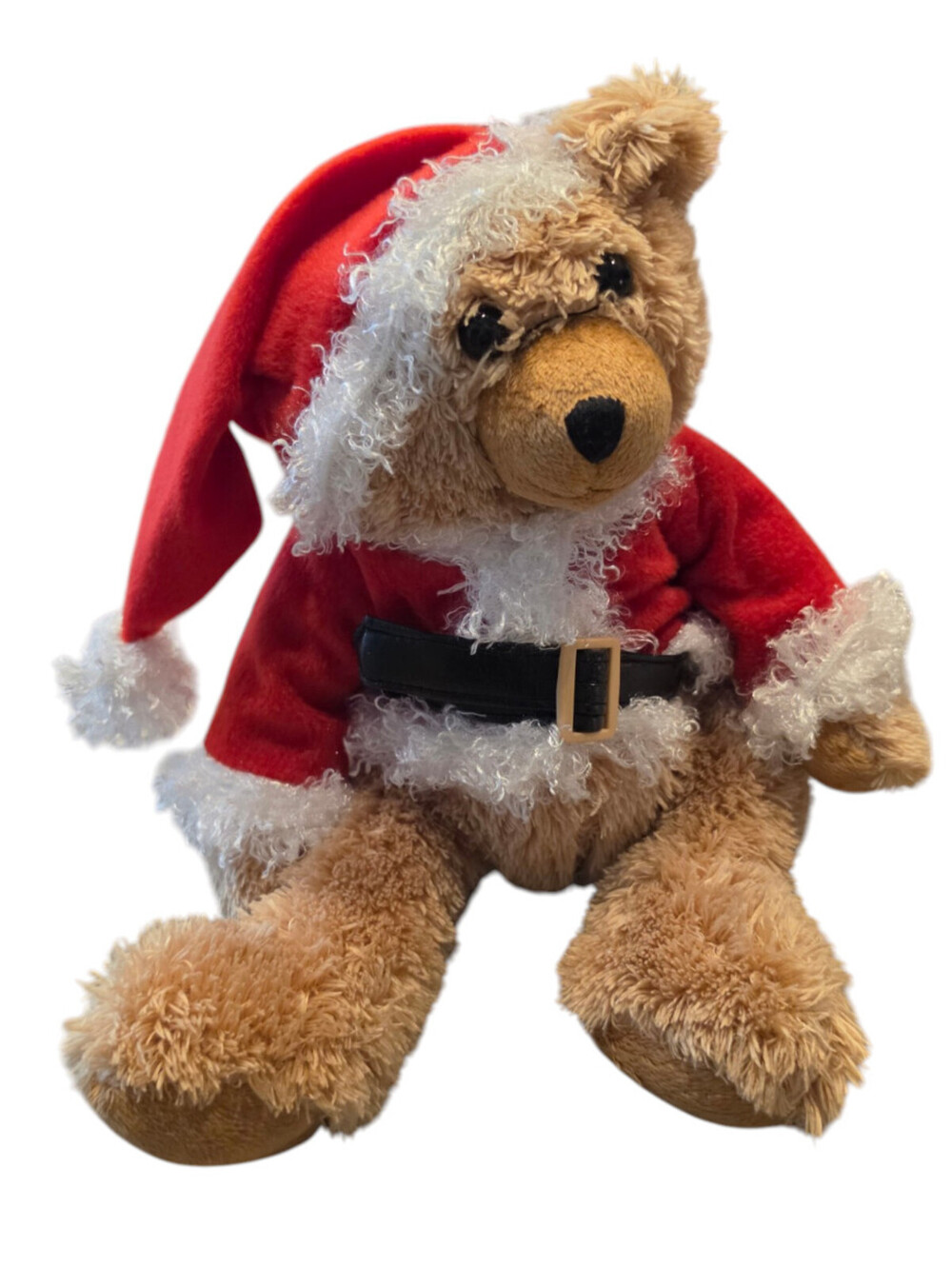 Vintage Floppy Santa Claus Costume Plush Stuffed Animal Teddy Bear
